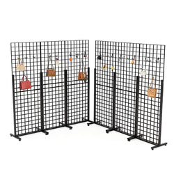 Metal Stand Gridwall Display Sturdy Metel Wire Merchandiser Rack Floor Stand (10054+15809)X6PK