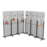 Metal Stand Gridwall Display Sturdy Metel Wire Merchandiser Rack Floor Stand (10054+15809)X6PK