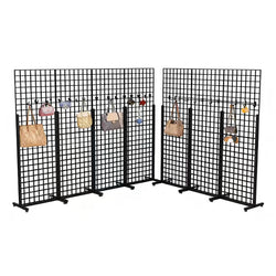 Metal Stand Gridwall Display Sturdy Metel Wire Merchandiser Rack Floor Stand (10054+15809)X7PK