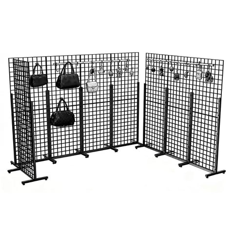 Metal Stand Gridwall Display Sturdy Metel Wire Merchandiser Rack Floor Stand (10054+15809)X8PK