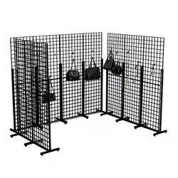 Metal Stand Gridwall Display Sturdy Metel Wire Merchandiser Rack Floor Stand (10054+15809)X9PK