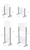 Acrlic Plexiglass Shield Sneeze Guard 24x36 Landscape Portrait Floor Stand 2x10064+10054