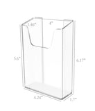 Clear Side Pocket Wall Mount Literature Holder Leaflet Brochure 2 Sided Tape 4W