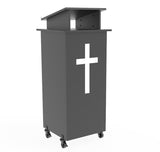 Acrylic Podium Wood Pulpit Large Lecterm for Church School Conference Plexiglass 1803 4 ASSEMBLED