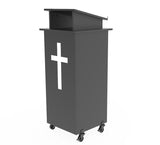 Acrylic Podium Wood Pulpit Large Lecterm for Church School Conference Plexiglass 1803 4 ASSEMBLED