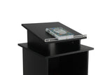 Black Wood Podium Pulpit Lectern Event Debate Speech School Mobile Wheel Castors