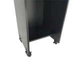 Black Wood Podium Pulpit Lectern Event Debate Speech School Mobile Wheel Castors