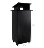 Black Wood Podium Pulpit Lectern Event Debate Speech School Mobile Wheel Castors