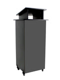 Black Wood Podium Pulpit Lectern Event Debate Speech School Mobile Wheel Castors