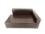 Dog Sofa Bed Brown Synthetic Leather Recliner L Lounge Chair Couch Seat Chaise 30x20x13 Seating area is 27x16 Great for Smaller Dogs Parts nested. Peel black liners to find smaller parts.10058
