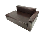 Dog Sofa Bed Brown Synthetic Leather Recliner L Lounge Chair Couch Seat Chaise 30x20x13 Seating area is 27x16 Great for Smaller Dogs Parts nested. Peel black liners to find smaller parts.10058