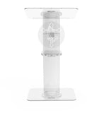 Clear Church Pulpit Event Lectern Plexiglass Acrylic Debate Podium School Logo