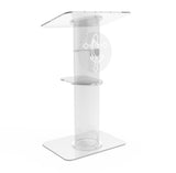 Clear Church Pulpit Event Lectern Plexiglass Acrylic Debate Podium School Logo