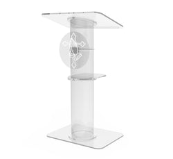 Clear Church Pulpit Event Lectern Plexiglass Acrylic Debate Podium School Logo