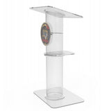 Clear Church Pulpit Event Lectern Plexiglass Acrylic Debate Podium School Logo