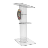 Clear Church Pulpit Event Lectern Plexiglass Acrylic Debate Podium School Logo