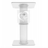 Clear Church Pulpit Event Lectern Plexiglass Acrylic Debate Podium School Logo