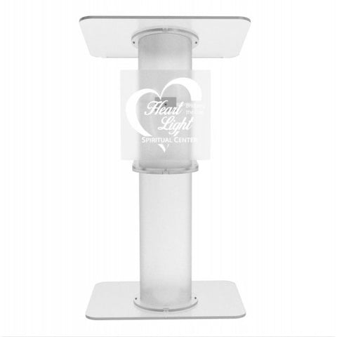 Clear Church Pulpit Event Lectern Plexiglass Acrylic Debate Podium School Logo