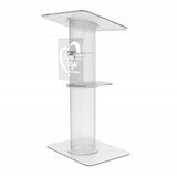 Clear Church Pulpit Event Lectern Plexiglass Acrylic Debate Podium School Logo