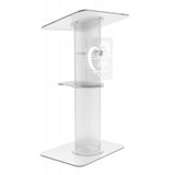 Clear Church Pulpit Event Lectern Plexiglass Acrylic Debate Podium School Logo