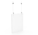 Ceiling Mount Signage Panel Acrlic Shield Sneeze Guard 24x36 36x24 Clear 10064+16943+4PC15256