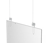 Ceiling Mount Signage Panel Acrlic Shield Sneeze Guard 24x36 36x24 Clear 10064+16943+4PC15256
