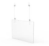 Ceiling Mount Signage Panel Acrlic Shield Sneeze Guard 24x36 36x24 Clear 10064+16943+4PC15256