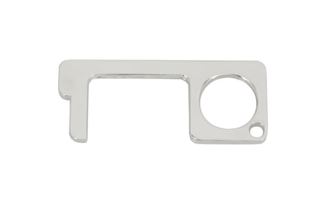FixtureDisplays Hygienic Door Handle Door Opener, The Contactless Button Tool, Elevator Press Stick, Easy to Carry   Zero Touch Reusable Handle Tools Push Elevator Button Open Door Ship from Chicago 10068 Silver door opener