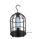 FixtureDisplays? Bird Cage with UV Light Disinfection Sanitizer Room Air Cleanser 7.3x7.3x13, Metal Wire Black 10069
