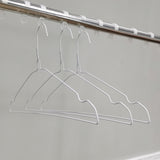 10 PK White Thin Metal Wire Clothes Hangers 16X8.5" Light Weight Hangers 100701-NEW