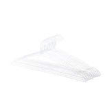 10 PK White Thin Metal Wire Clothes Hangers 16X8.5" Light Weight Hangers 100701-NEW