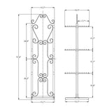 16X16X58" White Double-Sided 12 Hook 60 Hanging Spots Display Stand Clothing 100717-Small