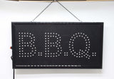 BBQ Animated Horizontal LED Sign with Hanging Chain   Red & Green 100726