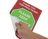 12 Sheets Social Distancing Sign Sticker Keep At Least 6' Distance floor sign