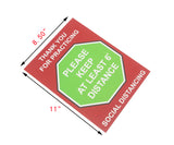 12 Sheets Social Distancing Sign Sticker Keep At Least 6' Distance floor sign