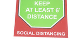 12 Sheets Social Distancing Sign Sticker Keep At Least 6' Distance floor sign