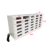 30-Slot Cellphone Storage Charging Station Lockers See Thru 35X15X9" Takes Locks 10079-CLASP-CHARGER