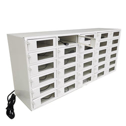30-Slot Cellphone Storage Charging Station Lockers See Thru 35X15X9" Takes Locks 10079-CLASP-CHARGER