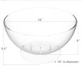 FixtureDisplays® 16 X 16 X 8.4" Elegant 16-Inch Clear Bowl for Small Fish Display 100803