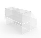 FixtureDisplays? Small 4-Slot Double Wide Tiered Acrylic Desktop Organizer - Ideal for Makeup and Pens 100813
