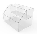 FixtureDisplays? Small 4-Slot Double Wide Tiered Acrylic Desktop Organizer - Ideal for Makeup and Pens 100813
