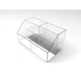 FixtureDisplays? Medium Double-Wide Tiered Acrylic Bin Display - Clear Plexiglass/Lucite 100814