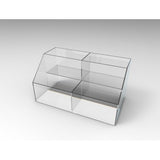 FixtureDisplays? Medium Double-Wide Tiered Acrylic Bin Display - Clear Plexiglass/Lucite 100814