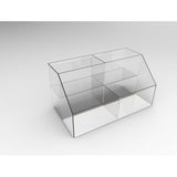 FixtureDisplays? Medium Double-Wide Tiered Acrylic Bin Display - Clear Plexiglass/Lucite 100814