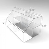 FixtureDisplays? Medium Double-Wide Tiered Acrylic Bin Display - Clear Plexiglass/Lucite 100814