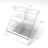 FixtureDisplays? Clear Acrylic 3-Tier 6-Bin Candy and Literature Display - 12.5 H x 12 W x 12.5 D 100815