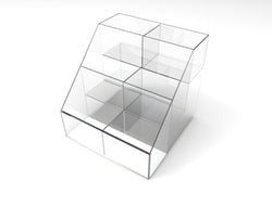 FixtureDisplays? Clear Acrylic 3-Tier 6-Bin Candy and Literature Display - 12.5 H x 12 W x 12.5 D 100815