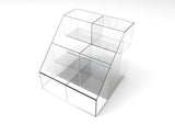 FixtureDisplays? Clear Acrylic 3-Tier 6-Bin Candy and Literature Display - 12.5 H x 12 W x 12.5 D 100815