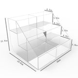FixtureDisplays? Clear Acrylic 3-Tier Candy and Literature Display - Retail Bin with Brochure Holder - Ideal for Dry Food 100816