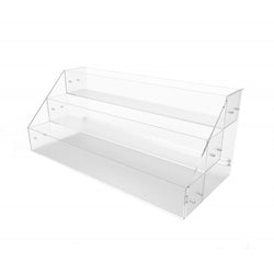 FixtureDisplays? Clear Acrylic 3-Tier Retail Bin with Brochure Holder - Ideal for Candy, Dry Food, and Literature Display 100817